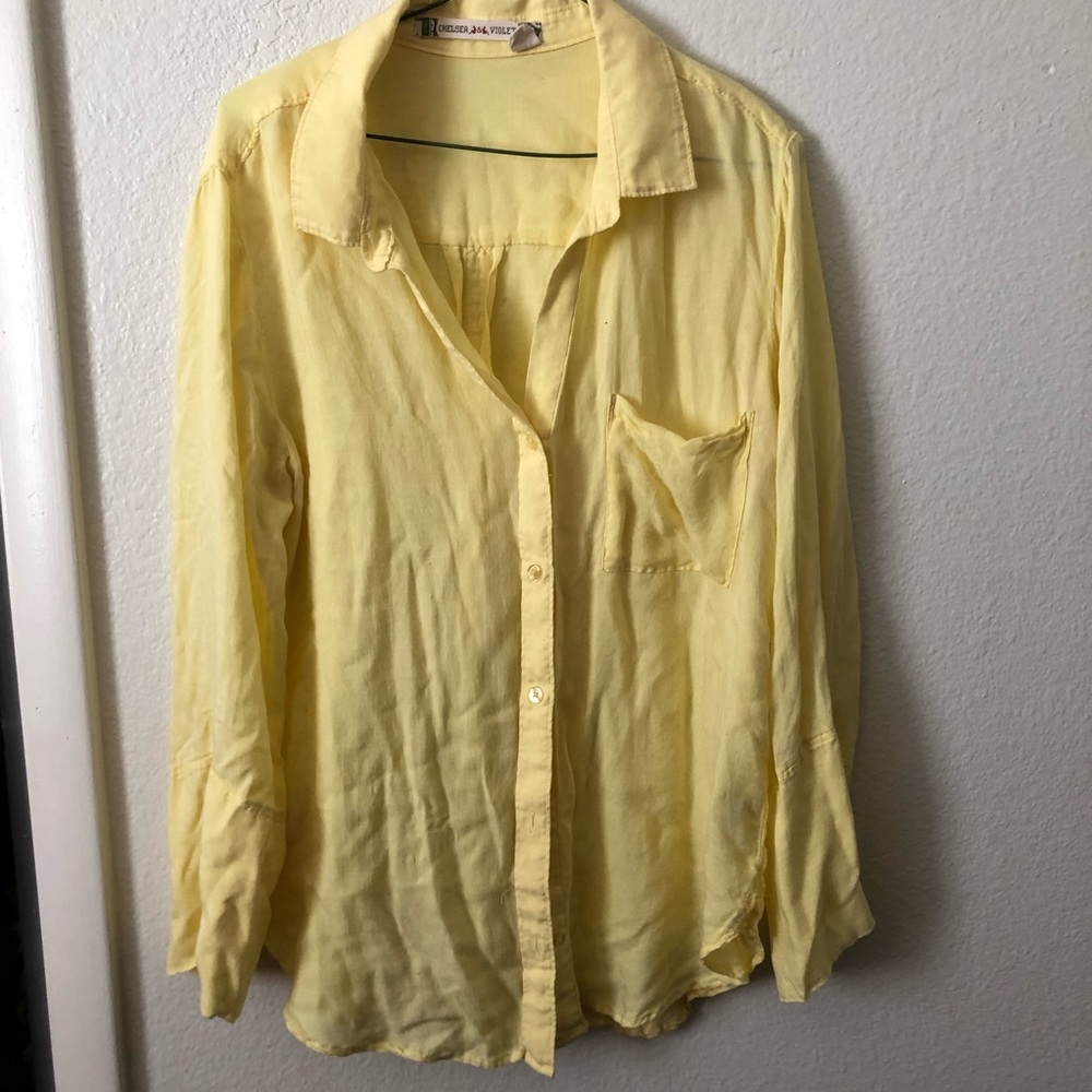 Yellow button down
